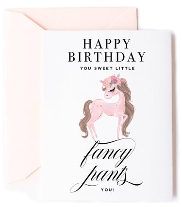 Fancy Pants Little Pony Birthday Greeting Card